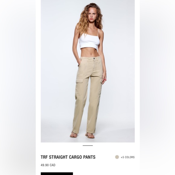 Zara- Straight Cargo Pants - Picture 1 of 7